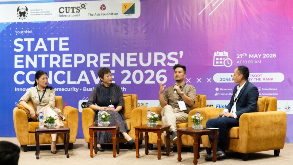 A panel discussion in progress during the State Entrepreneurs Conclave 2026 held at Niathu Resort, Zone Niathu by The Park, Chümoukedima on May 27. (Photo Courtesy: YouthNet)